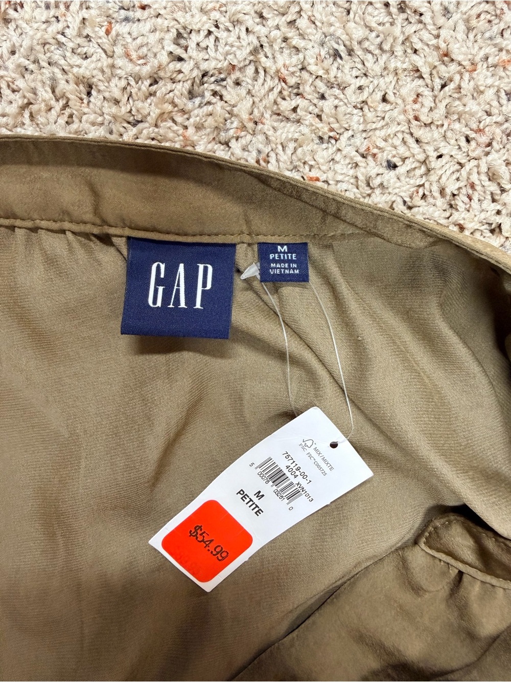 GAP Petite Olive Green Button-Front Maxi Dress - Picture 2 of 3